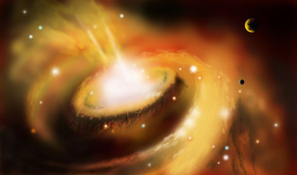 abstract illustration of a galaxy in color