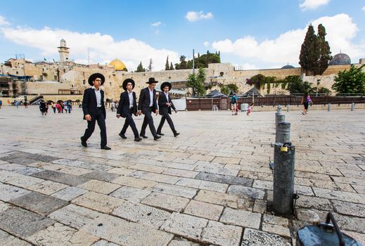 young religious Jews are on the streets of Jerusalem. 20 september 2014 Jerusalem.