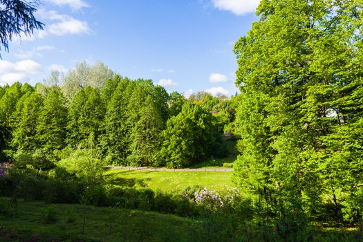 spring scenery Sophia Park in Uman, Ukraine