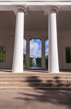 entry to Lake with a fountain in the park Sophia