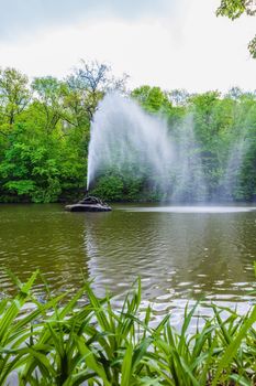 lake with fountain in the park of Sophia