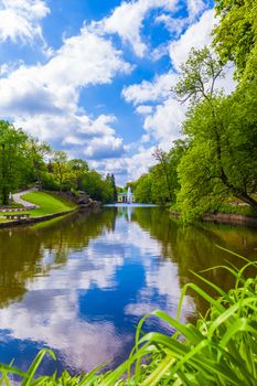 landscape lake with a reflection of the sky in the park Sophia