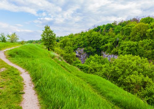 rural landscape at the edge of canyon trail