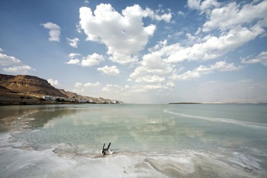 Dead Sea landscape on a summer day