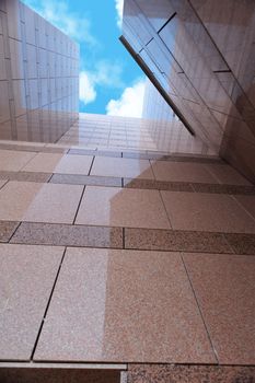 Construction of the granite walls of the puzzle