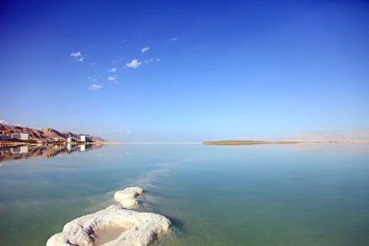 unusual landscapes Dead Sea in the summer day