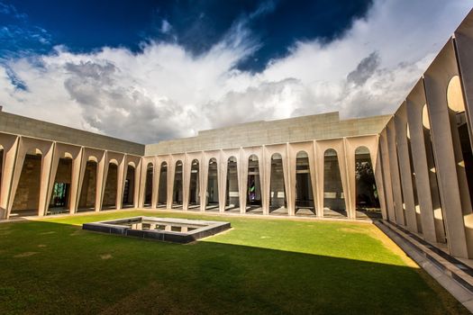 architectural structure view of the yard in the open air