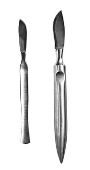 surgical scalpels, isolated white background