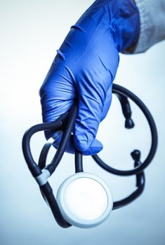 endoscope in the hand doctor, hospital therapeutic background
