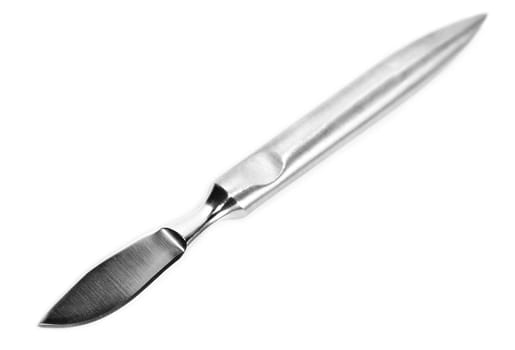 surgical scalpel on a large isolated white background