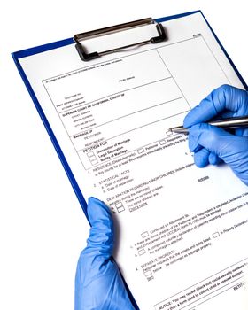 entry in the medical record, the patient's history