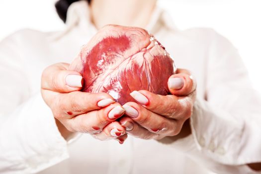 bloody heart, isolated white background