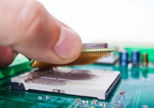 collection of computer parts and repair motherboard