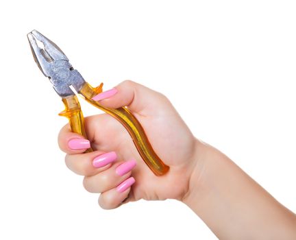 combination pliers, isolated white background