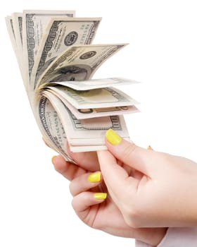 recalculation of money on an isolated white background