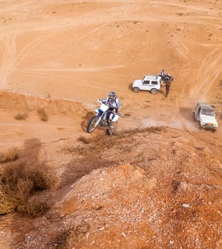 BEER-SHEVA/ISRAEL - 23 NOVEMBER 2013: Amateur race in the desert, summer day. 23 november Israel.