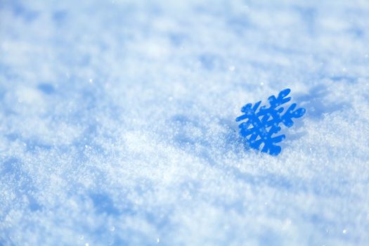 snowflake lying on the snow, Christmas background