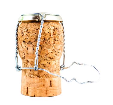 cork from a champagne isolated on white background