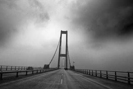 Bridge between Fyn and seeland in Denmark. Great Belt Bridge" (Danish: Storeb�ltsbroen)