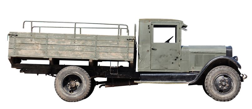 retro military car to transport the wounded