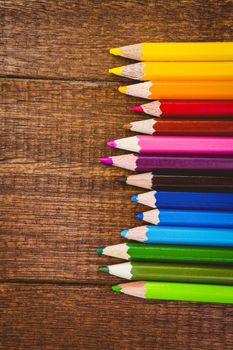 Close up view of pencil on wood desk