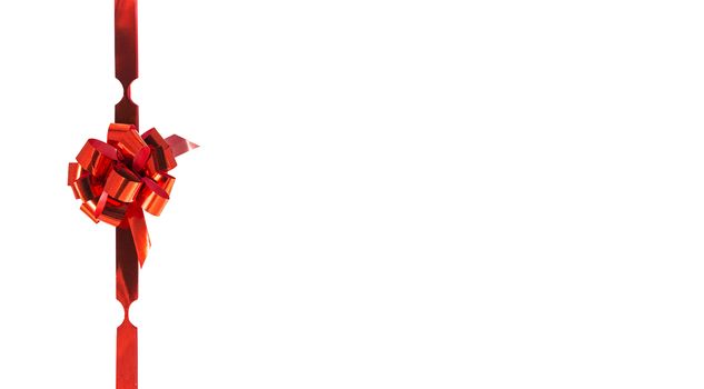 red gift ribbon bow isolated on white