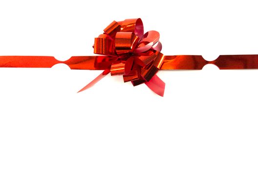 red gift ribbon bow isolated on white