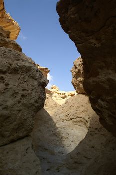 hiking in Arava desert, Israel, stones and sky