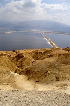 hiking in Arava desert, Israel, stones and sky