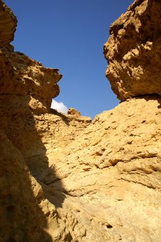 hiking in Arava desert, Israel, stones and sky