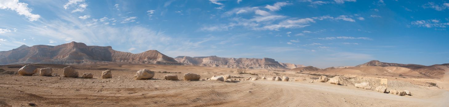 Tourism in stone desert and hiking to mountains of Israel