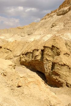 hiking in Arava desert, Israel, stones and sky