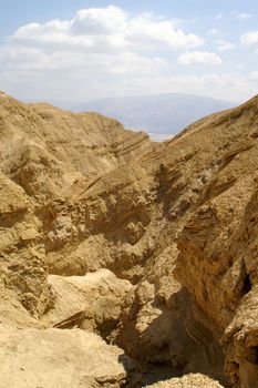 hiking in Arava desert, Israel, stones and sky