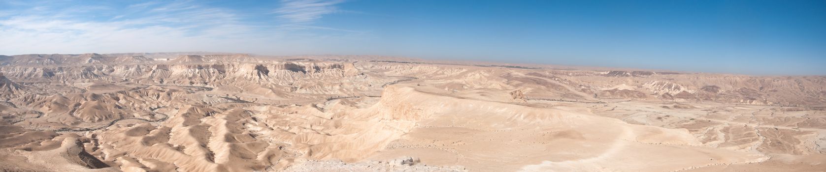 Tourism in stone desert and hiking to mountains of Israel