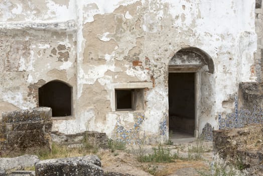 entrace door of old ruine in Moura portugal Alentejo area