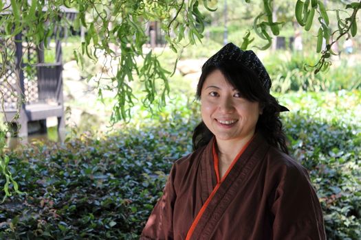 portrait of a Japanese woman with traditional clothing