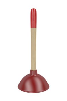 Rubber plunger isolated on white background