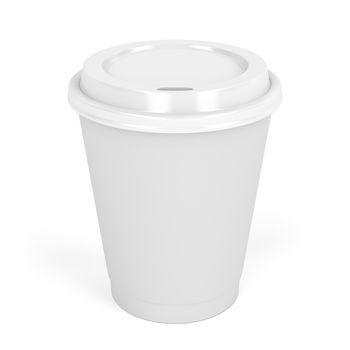 Paper coffee cup on white background