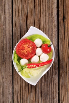 Vegetarian appetizer - Mozzarella cheese and tomato