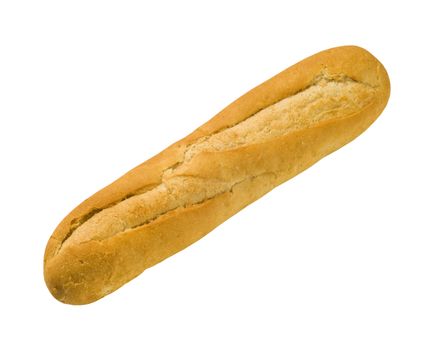 Crusty Baguette isolated on white