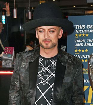UK, London: Boy George arrives at the Curzon Soho movie theater in London, UK for a screening of Kill Your Friends on October 27, 2015.