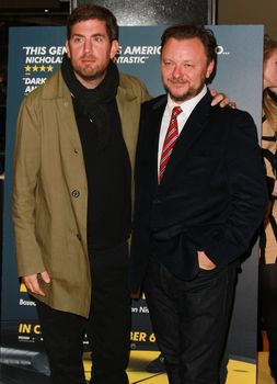 UK, London: John Niven, right, arrives at the Curzon Soho movie theater in London, UK for a screening of Kill Your Friends on October 27, 2015.