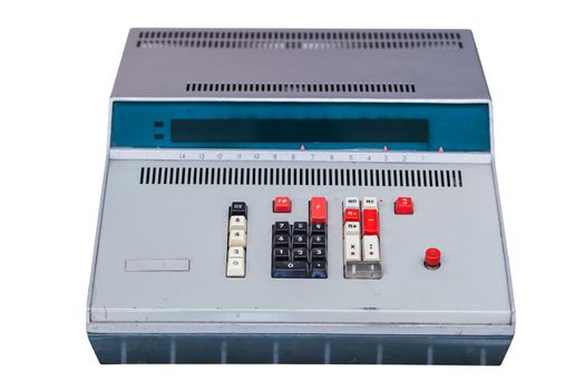 vintage computing machine isolated on a white background