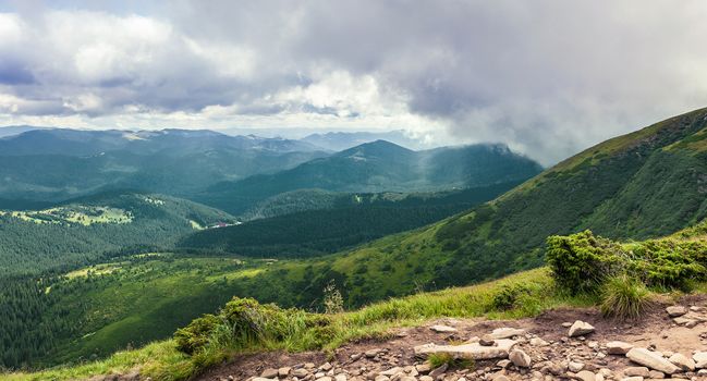 summer landscape of the Montenegrin ridge in Carpathians