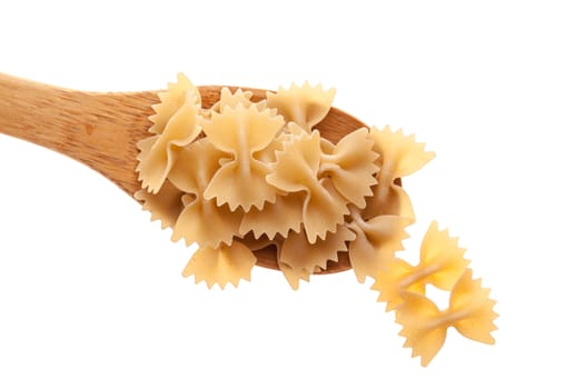 raw pasta closeup on white background isolated