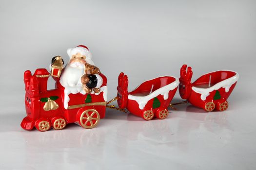 candleholder various christmas subjet on a white background