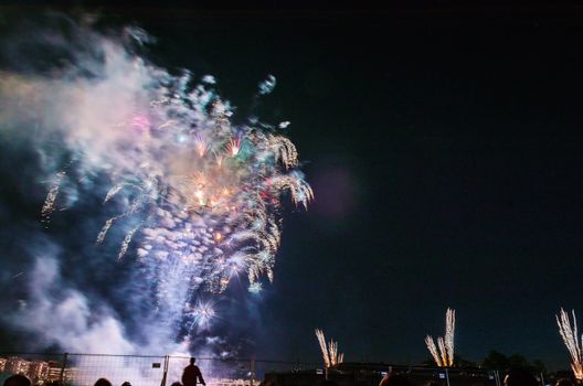 Very beautiful firework in to the sky of Pamplona/ Spain in celebrating