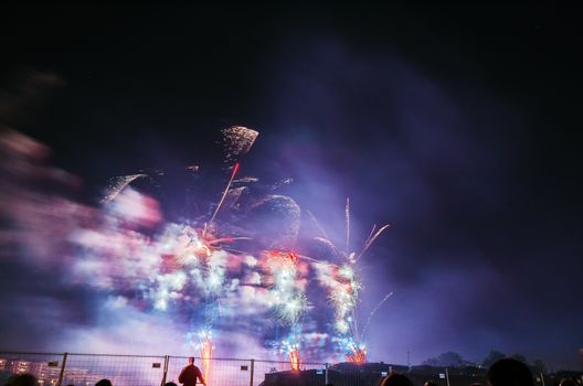 Very beautiful firework in to the sky of Pamplona/ Spain in celebrating