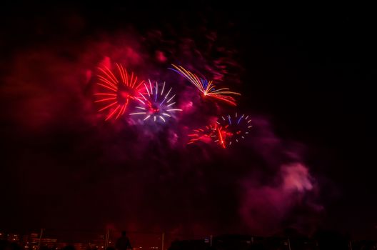 Very beautiful firework in to the sky of Pamplona/ Spain in celebrating