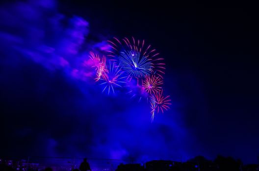 Very beautiful firework in to the sky of Pamplona/ Spain in celebrating